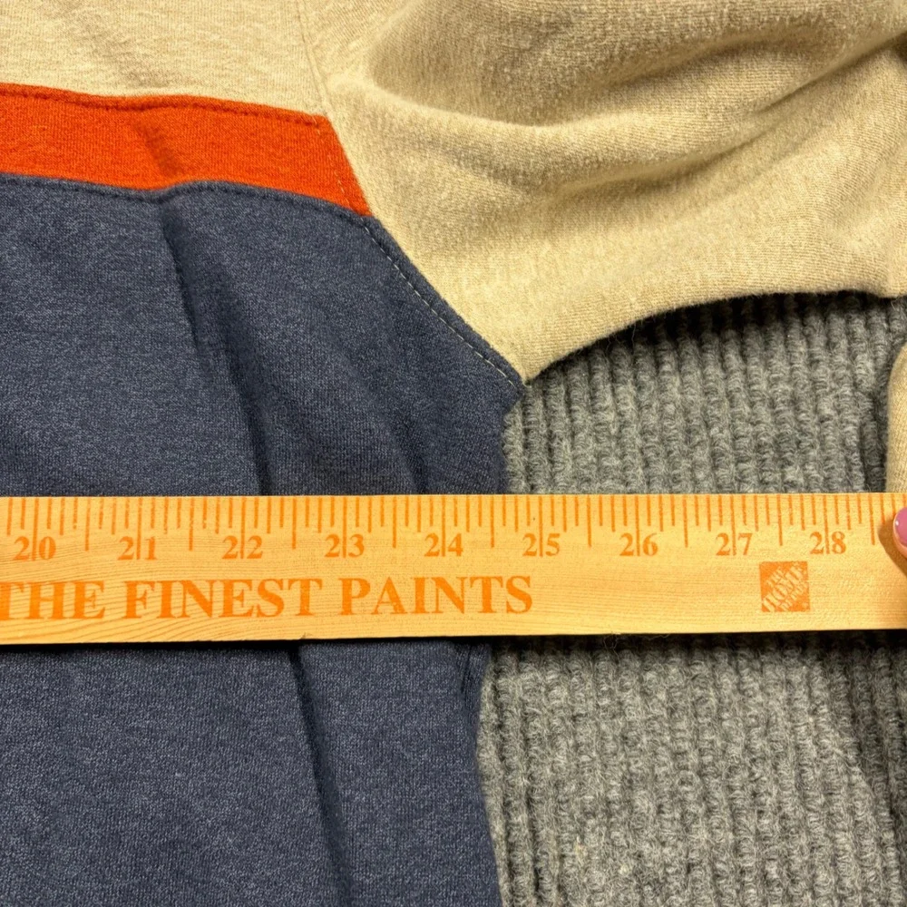 IZOD Pullover Mens XXL Advantage Performance Quarter Zip Blue Tan Orange Stripe